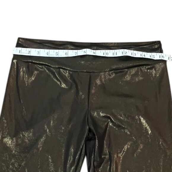 HUE Women’s Metallic Brown/Bronze Leggings, Size L - Picture 3 of 5